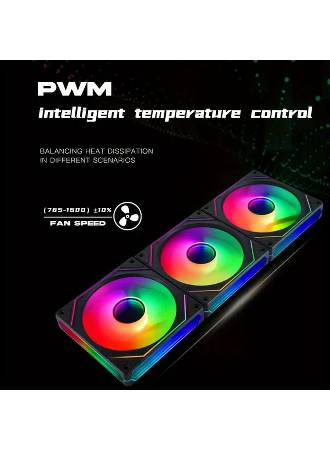 مرآة برو بوزيتيف بلاك إنفينيتي ميرور ARGB مروحة PWM صامتة 350 واط تبريد علبة الكمبيوتر - Image 3